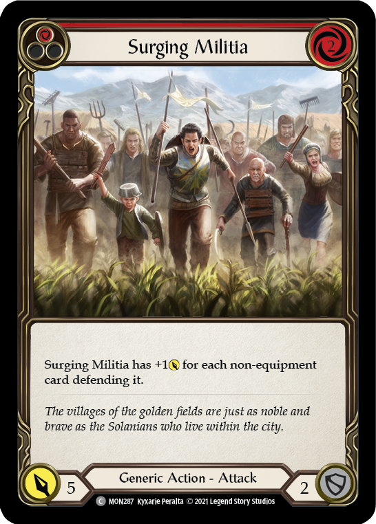 Surging Militia (Red) [MON287-RF] (Monarch)  1st Edition Rainbow Foil | Card Merchant Takapuna