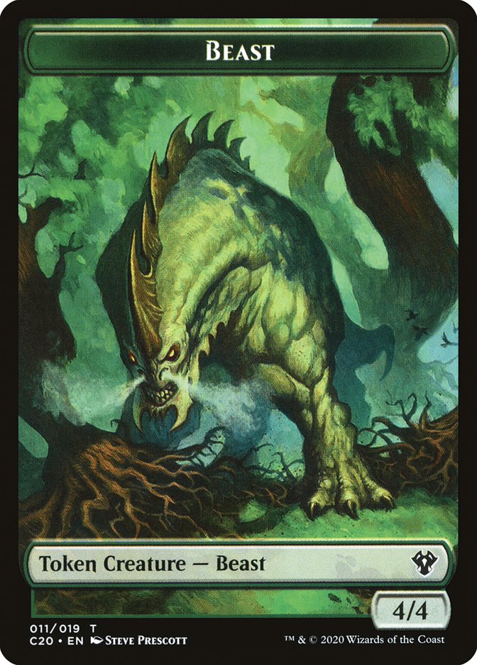 Bird Illusion // Beast (011) Double-Sided Token [Commander 2020 Tokens] | Card Merchant Takapuna