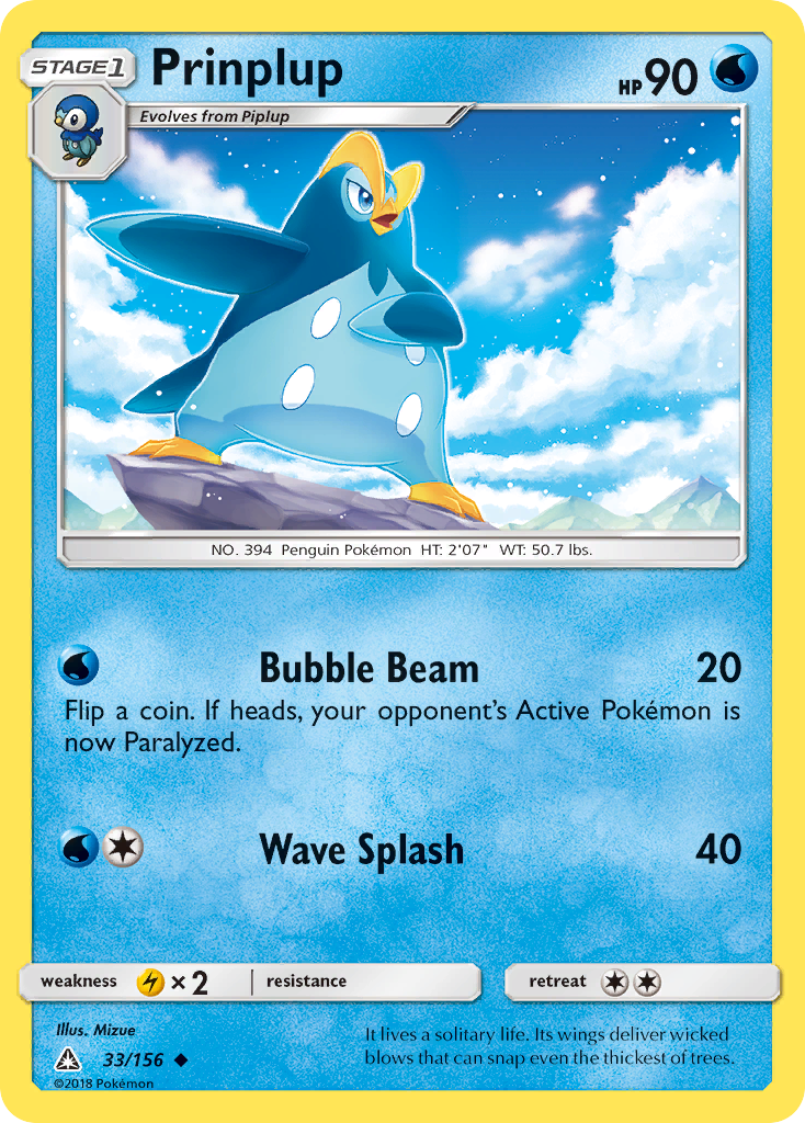 Prinplup (33/156) [Sun & Moon: Ultra Prism] | Card Merchant Takapuna