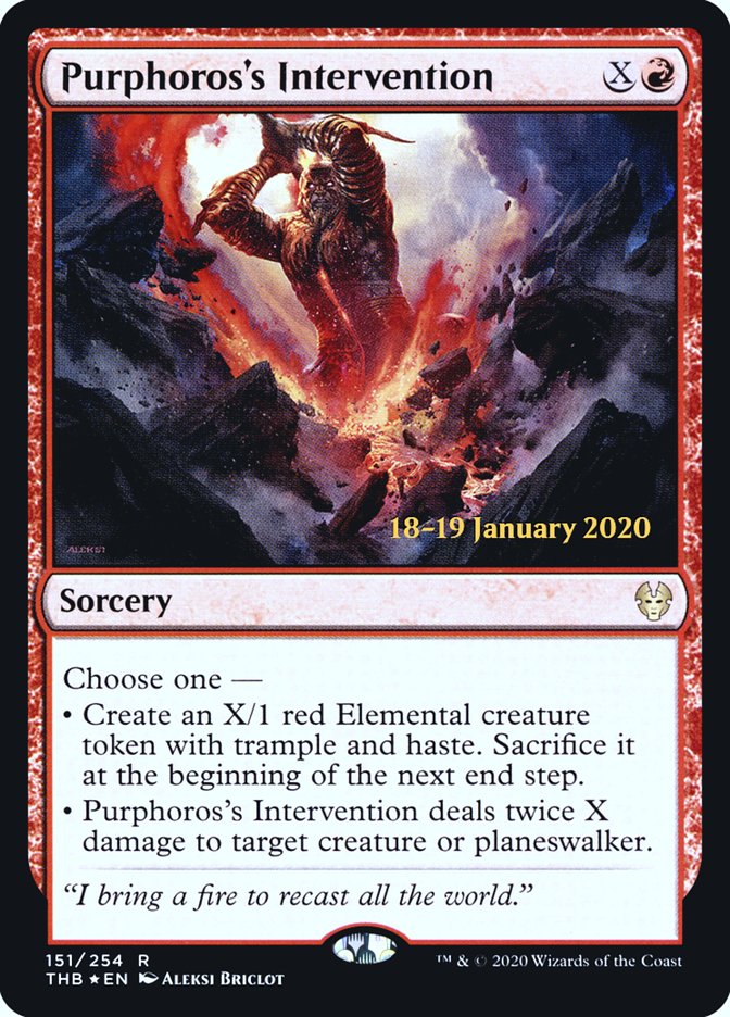 Purphoros's Intervention [Theros Beyond Death Prerelease Promos] | Card Merchant Takapuna