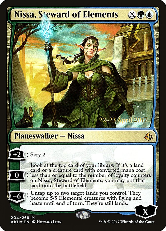 Nissa, Steward of Elements [Amonkhet Prerelease Promos] | Card Merchant Takapuna