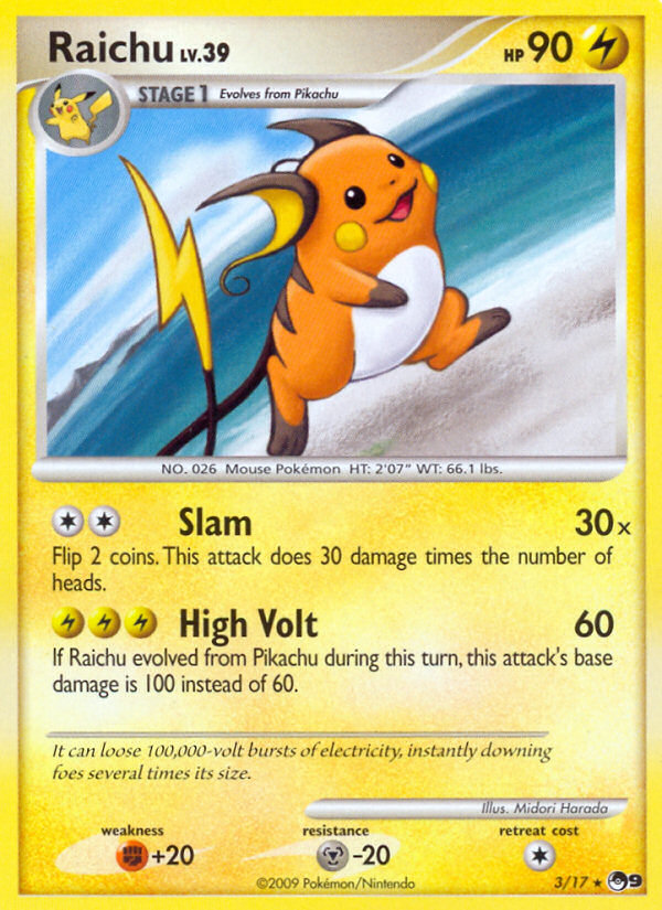 Raichu (3/17) [POP Series 9] | Card Merchant Takapuna