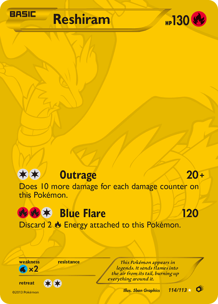 Reshiram (114/113) [Black & White: Legendary Treasures] | Card Merchant Takapuna