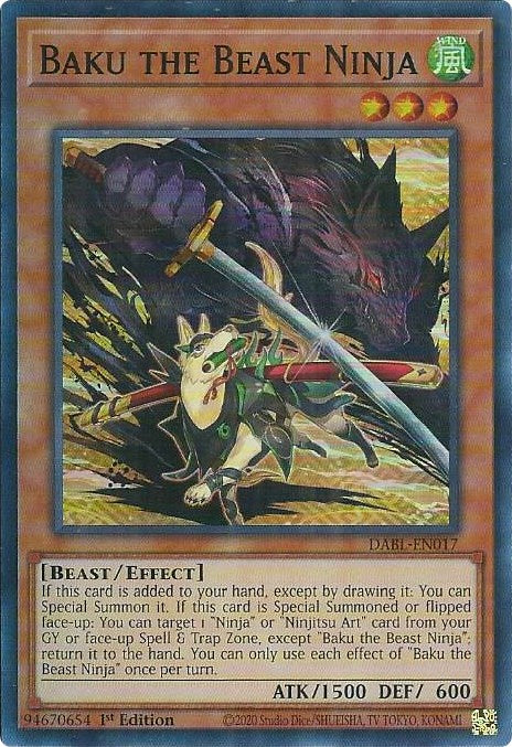 Baku the Beast Ninja [DABL-EN017] Super Rare | Card Merchant Takapuna