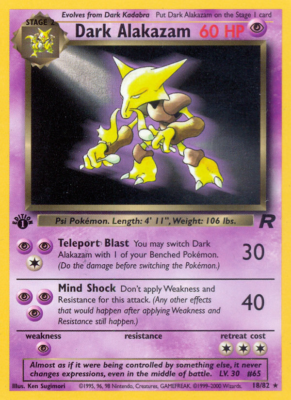 Dark Alakazam (18/82) [Team Rocket 1st Edition] | Card Merchant Takapuna