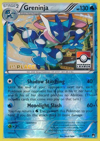 Greninja (40/122) (League Promo 1st Place) [XY: BREAKpoint] | Card Merchant Takapuna