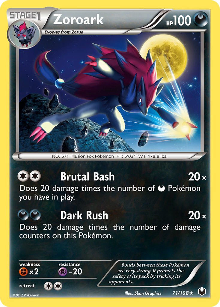 Zoroark (71/108) (Cracked Ice Holo) (Theme Deck Exclusive) [Black & White: Dark Explorers] | Card Merchant Takapuna