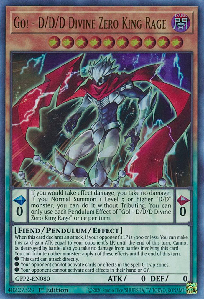 Go! - D/D/D Divine Zero King Rage [GFP2-EN080] Ultra Rare | Card Merchant Takapuna