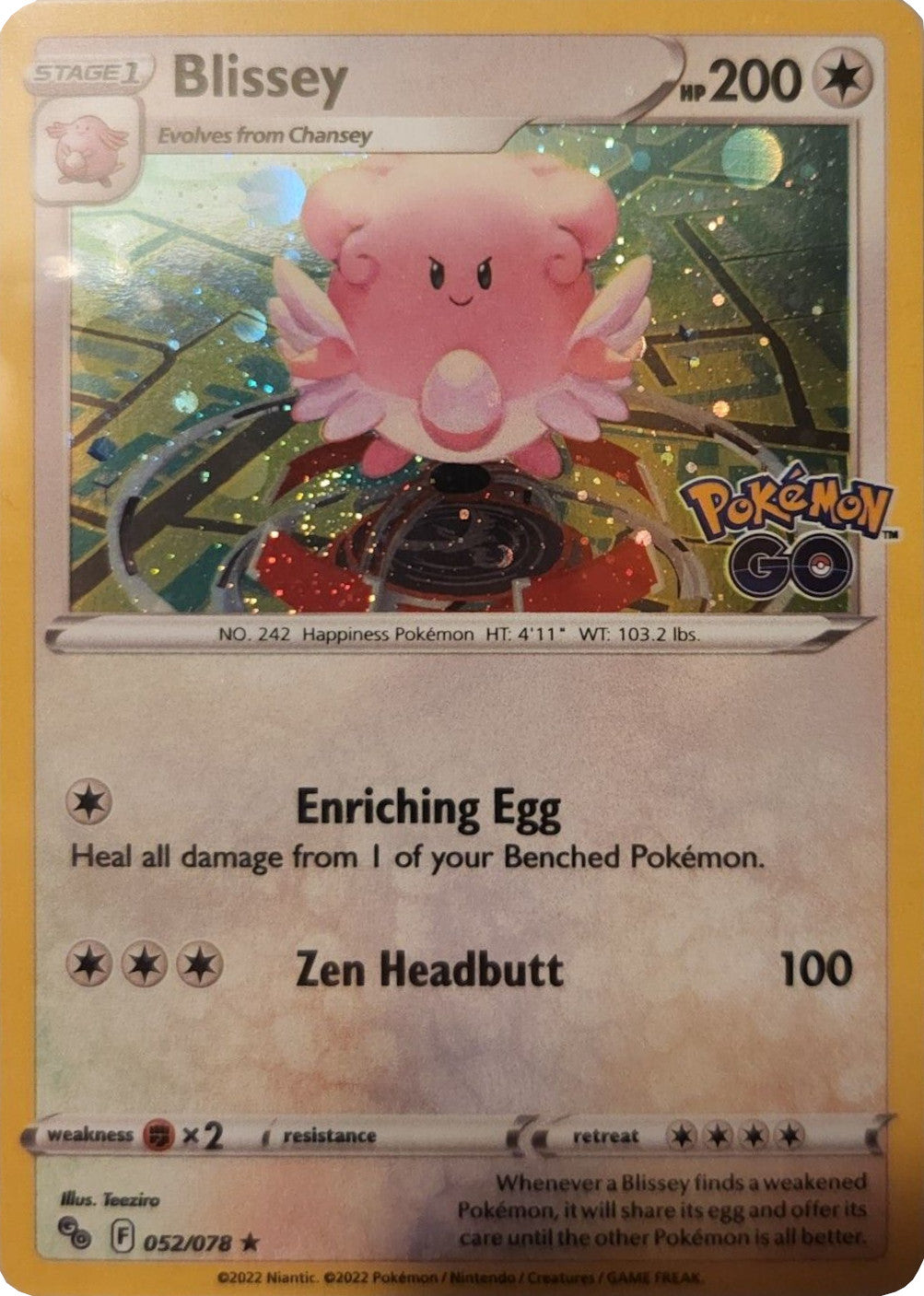 Blissey (052/078) (Cosmos Holo) [Pokémon GO] | Card Merchant Takapuna