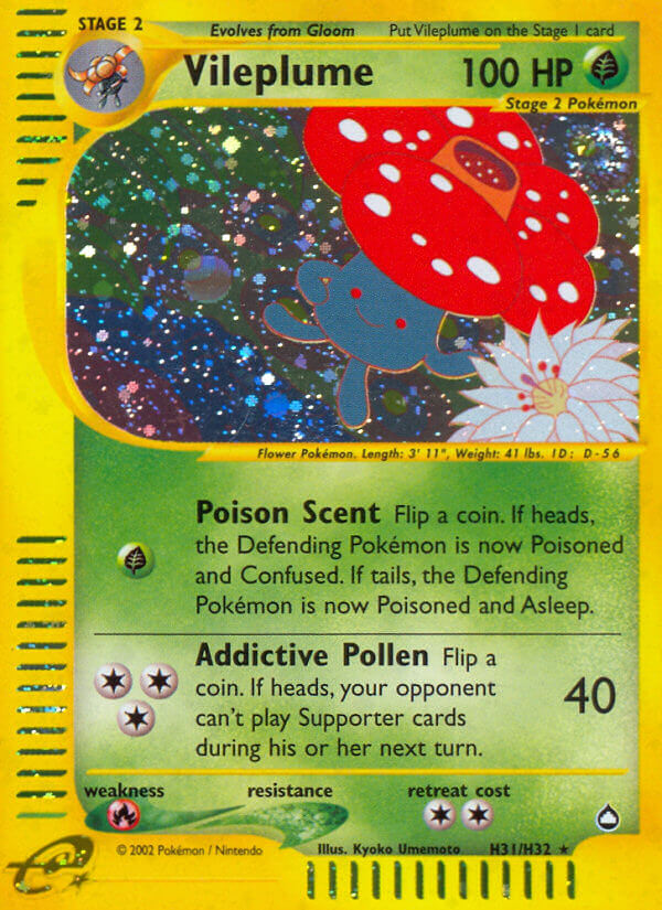 Vileplume (H31/H32) [Aquapolis] | Card Merchant Takapuna