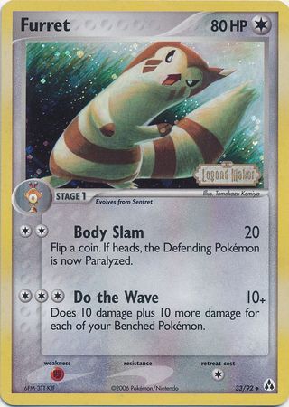 Furret (33/92) (Stamped) [EX: Legend Maker] | Card Merchant Takapuna