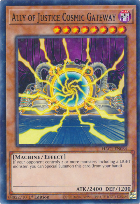 Ally of Justice Cosmic Gateway (Duel Terminal) [HAC1-EN084] Parallel Rare | Card Merchant Takapuna