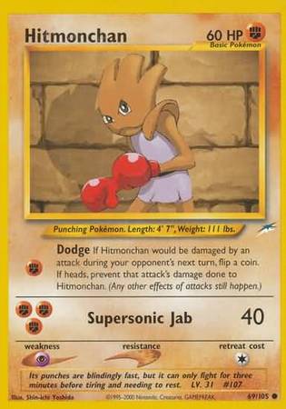 Hitmonchan (69/105) [Neo Destiny Unlimited] | Card Merchant Takapuna