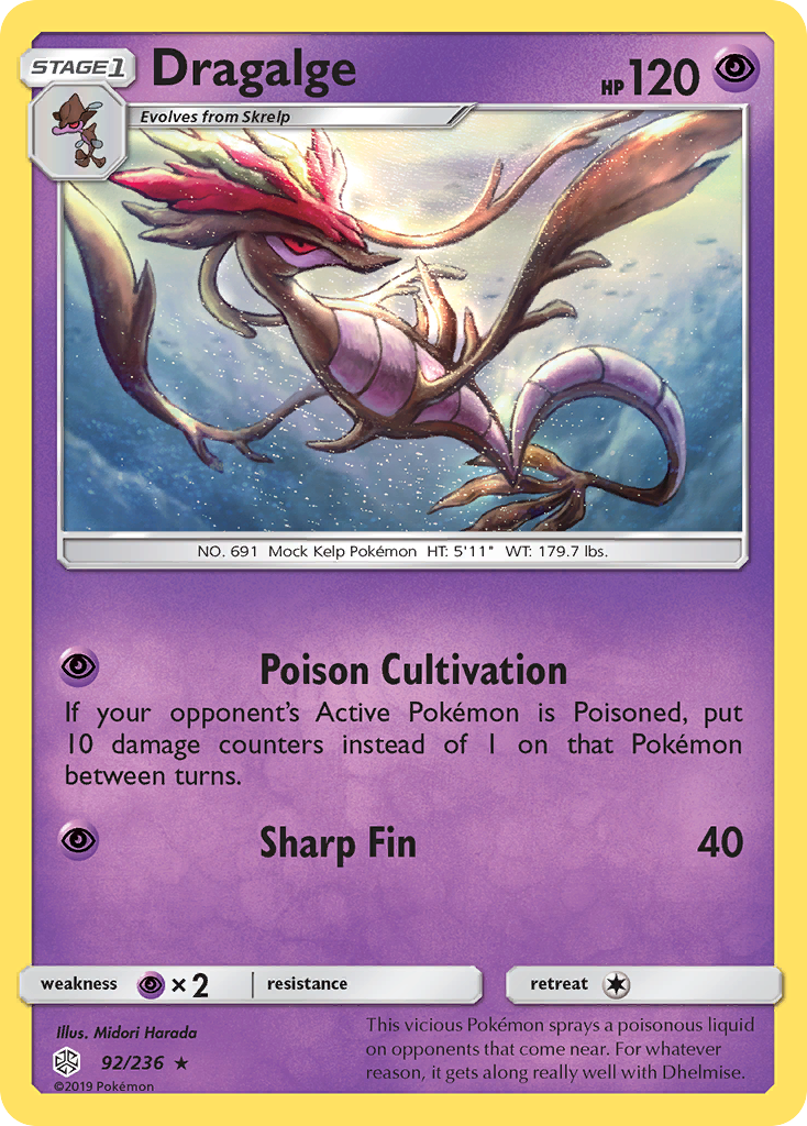 Dragalge (92/236) [Sun & Moon: Cosmic Eclipse] | Card Merchant Takapuna