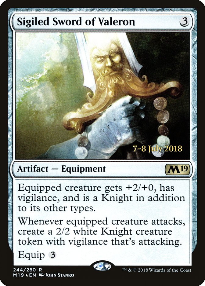 Sigiled Sword of Valeron [Core Set 2019 Prerelease Promos] | Card Merchant Takapuna