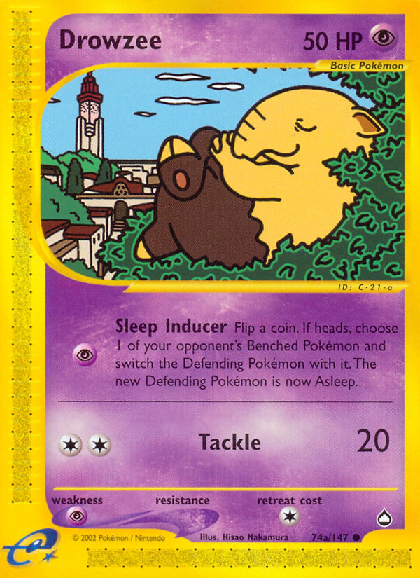 Drowzee (74a/147) [Aquapolis] | Card Merchant Takapuna