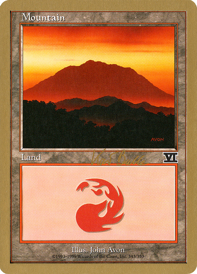 Mountain (kb343) (Kai Budde) [World Championship Decks 1999] | Card Merchant Takapuna