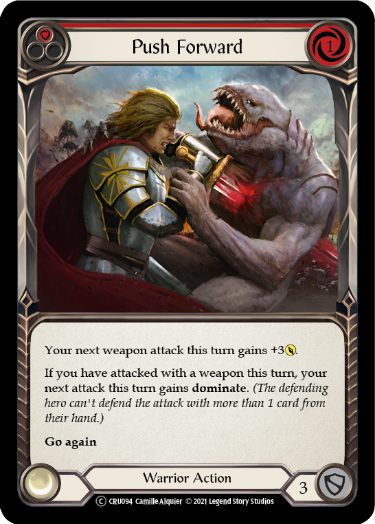 Push Forward (Red) [U-CRU094] (Crucible of War Unlimited)  Unlimited Normal | Card Merchant Takapuna