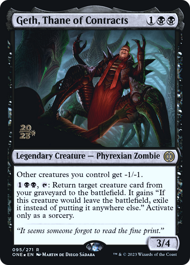 Geth, Thane of Contracts [Phyrexia: All Will Be One Prerelease Promos] | Card Merchant Takapuna