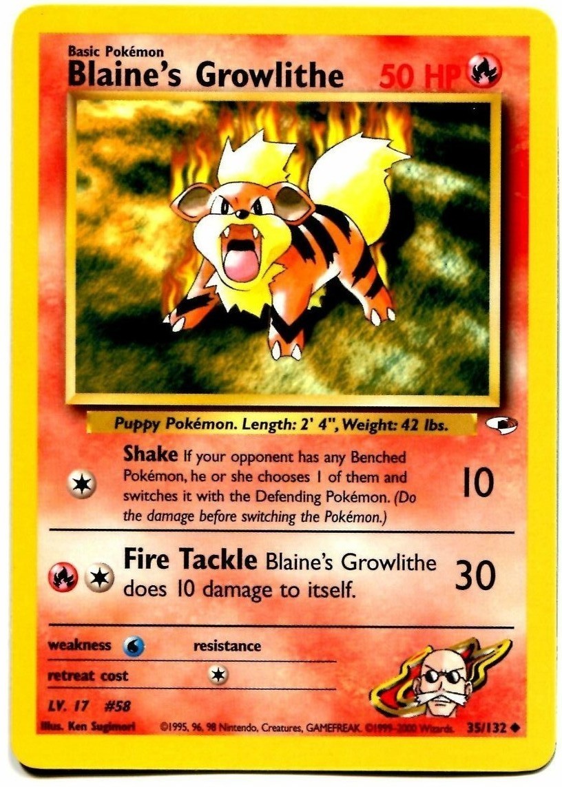 Blaine's Growlithe (35/132) [Gym Heroes Unlimited] | Card Merchant Takapuna