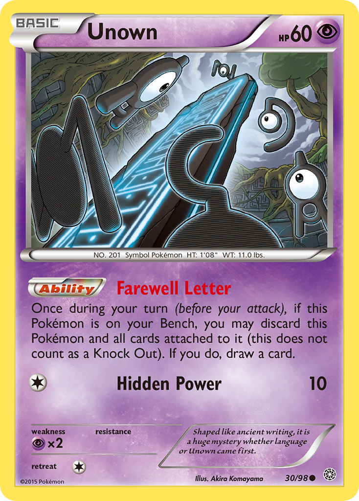 Unown (30/98) [XY: Ancient Origins] | Card Merchant Takapuna