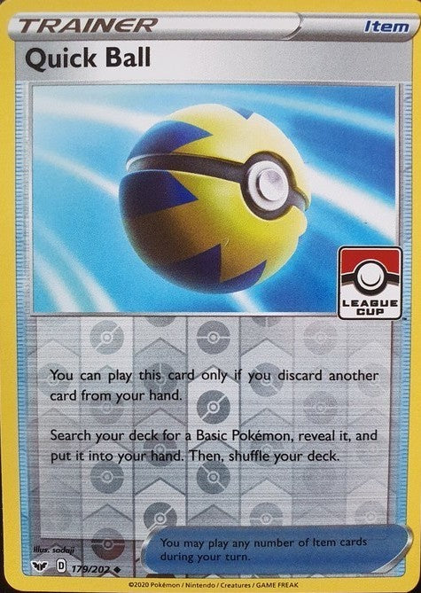 Quick Ball (179/202) (League Promo Staff) [Sword & Shield: Base Set] | Card Merchant Takapuna