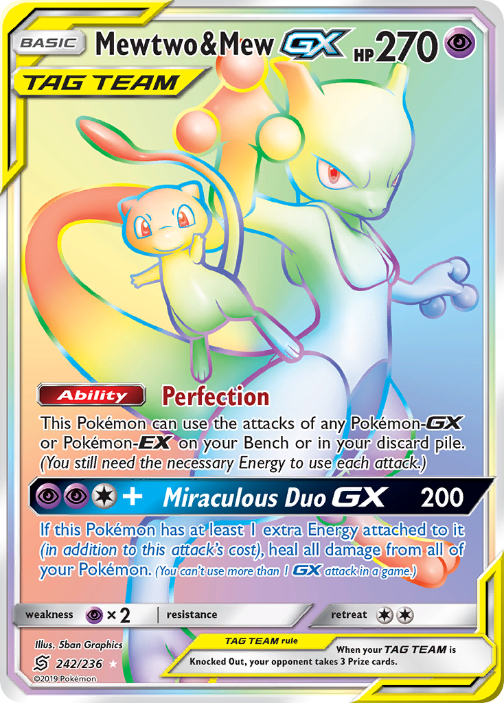 Mewtwo & Mew GX (242/236) [Sun & Moon: Unified Minds] | Card Merchant Takapuna