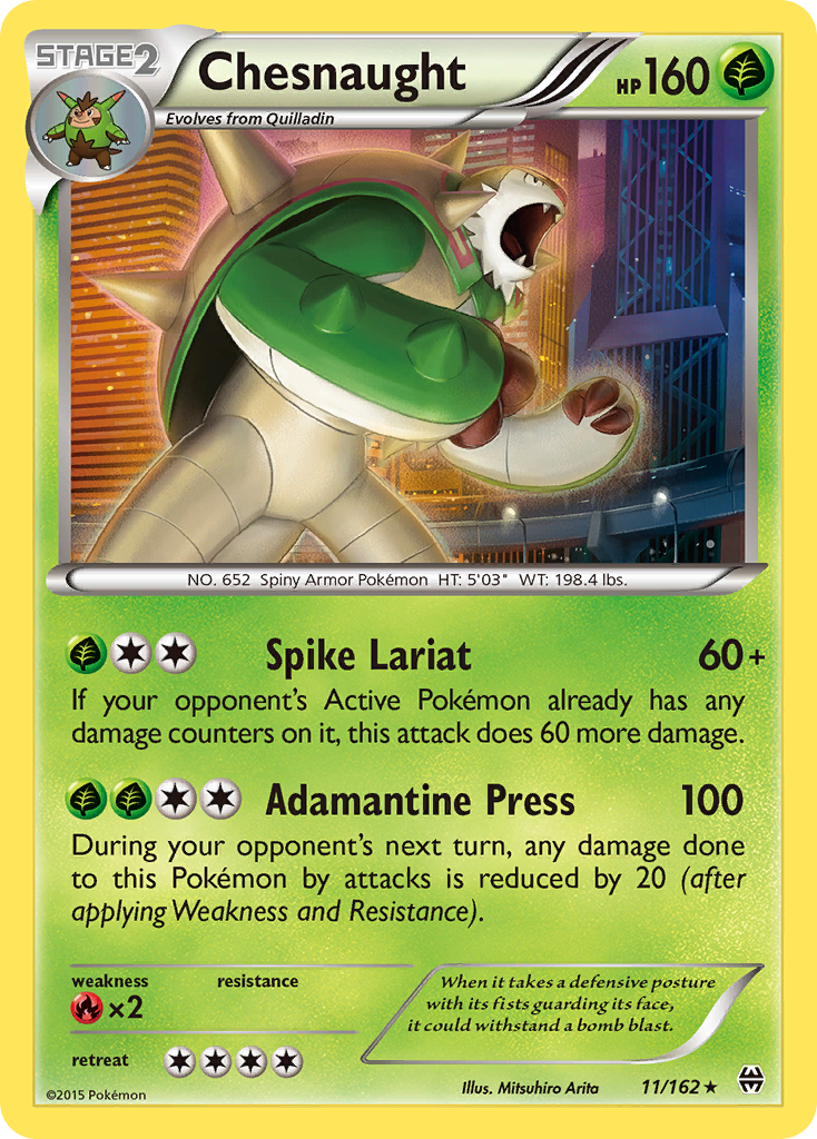 Chesnaught (11/162) [XY: BREAKthrough] | Card Merchant Takapuna