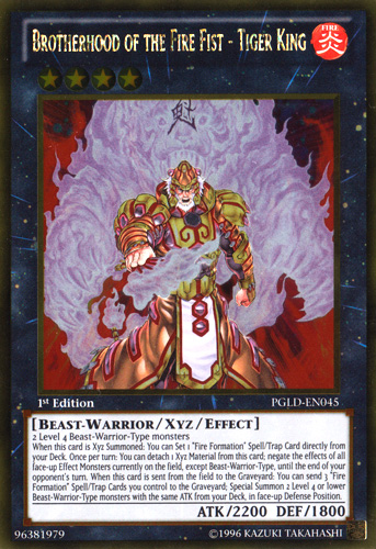 Brotherhood of the Fire Fist - Tiger King [PGLD-EN045] Gold Rare | Card Merchant Takapuna