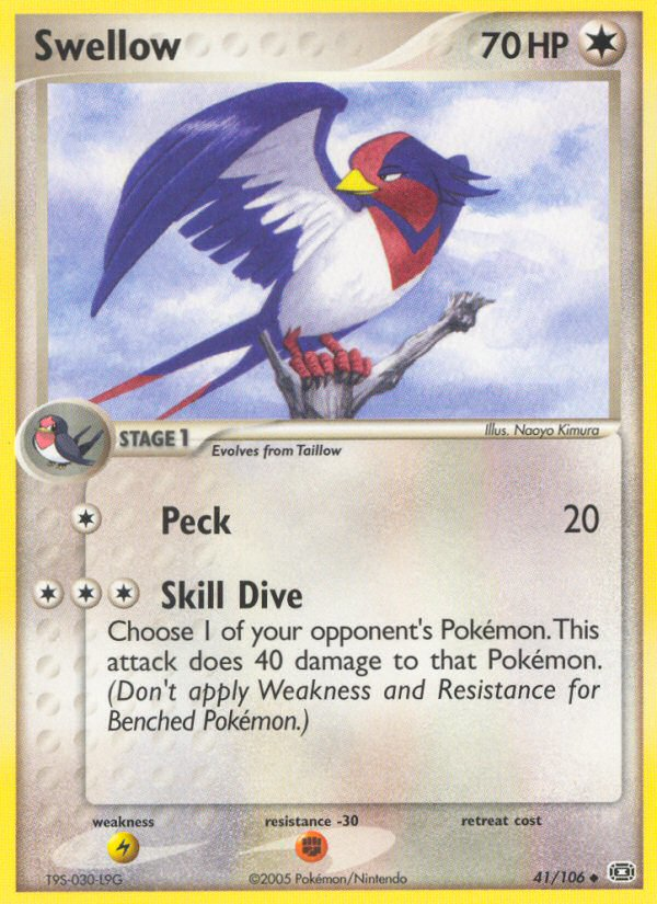 Swellow (41/106) [EX: Emerald] | Card Merchant Takapuna