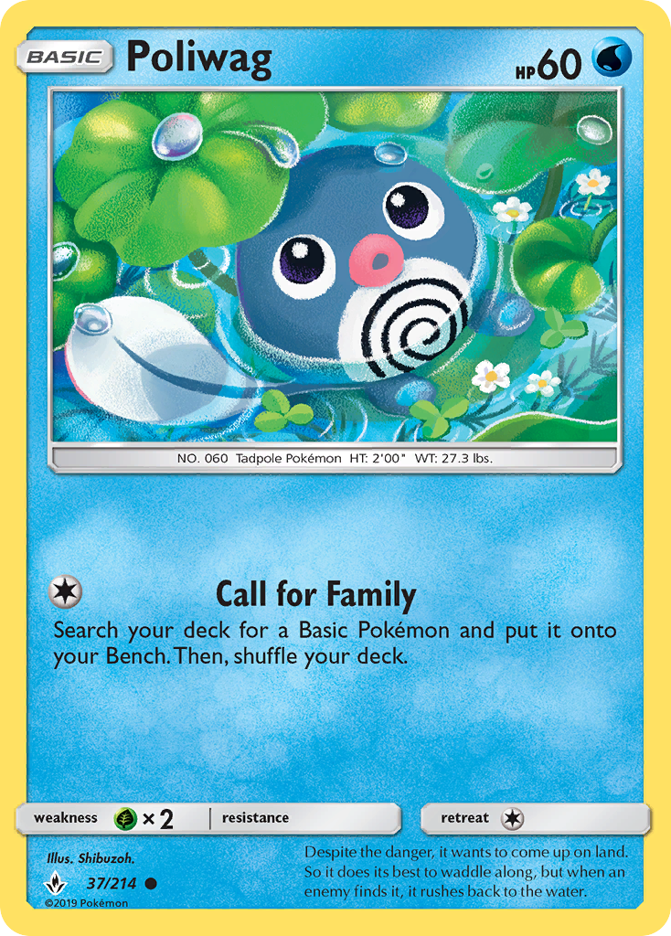 Poliwag (37/214) [Sun & Moon: Unbroken Bonds] | Card Merchant Takapuna