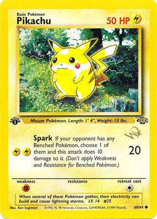 Pikachu (60/64) (W Stamped Promo) [Jungle 1st Edition] | Card Merchant Takapuna