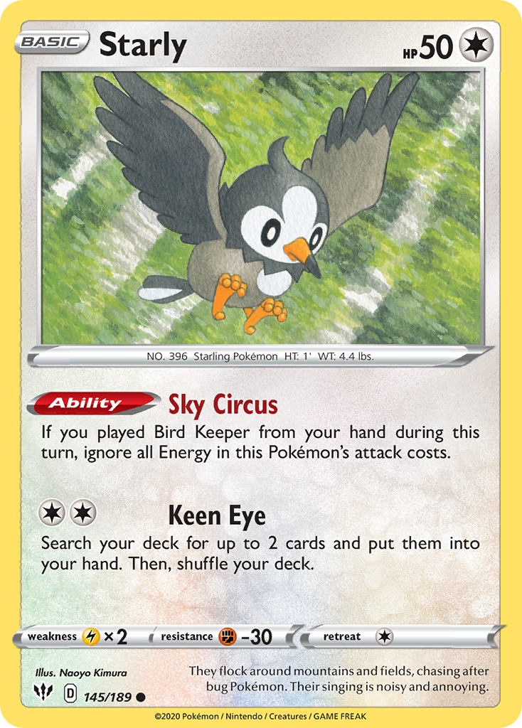 Starly (145/189) [Sword & Shield: Darkness Ablaze] | Card Merchant Takapuna