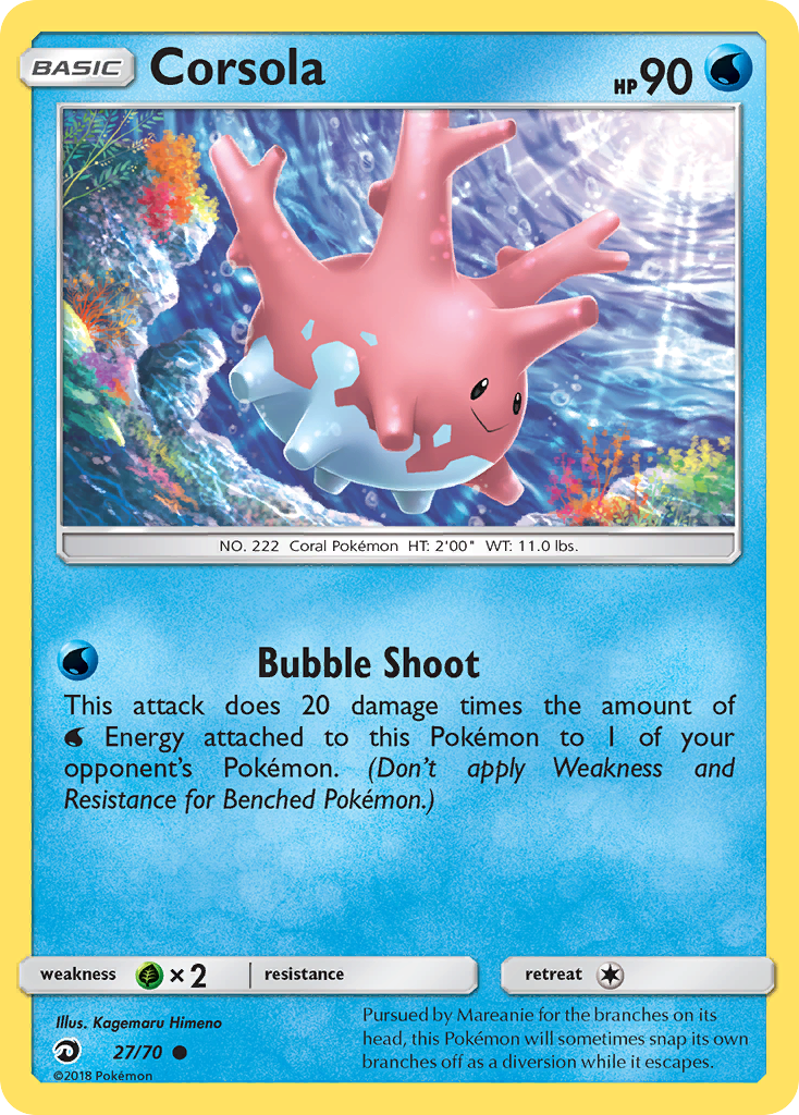 Corsola (27/70) [Sun & Moon: Dragon Majesty] | Card Merchant Takapuna