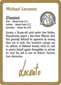 1996 Michael Loconto Biography Card [World Championship Decks] | Card Merchant Takapuna