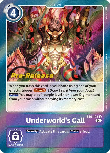 Underworld's Call [BT6-108] [Double Diamond Pre-Release Cards] | Card Merchant Takapuna