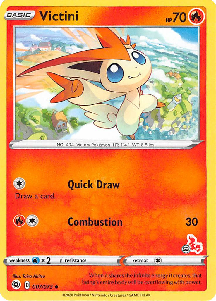 Victini (007/073) (Cinderace Stamp #53) [Battle Academy 2022] | Card Merchant Takapuna