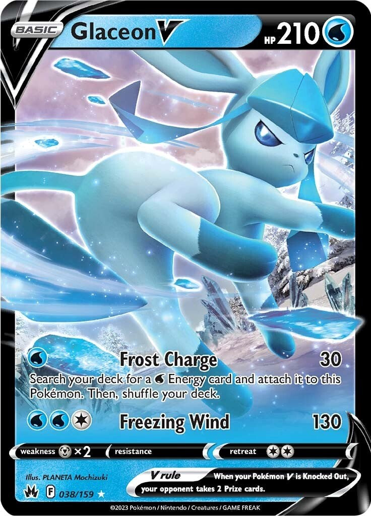 Glaceon V (038/159) [Sword & Shield: Crown Zenith] | Card Merchant Takapuna