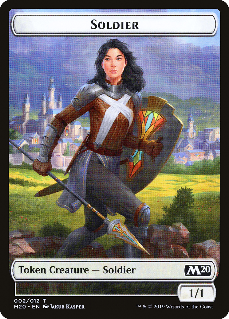 Soldier // Dinosaur Double-Sided Token [Game Night 2019 Tokens] | Card Merchant Takapuna