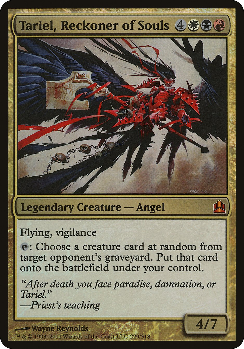 Tariel, Reckoner of Souls (Oversized) [Commander 2011 Oversized] | Card Merchant Takapuna