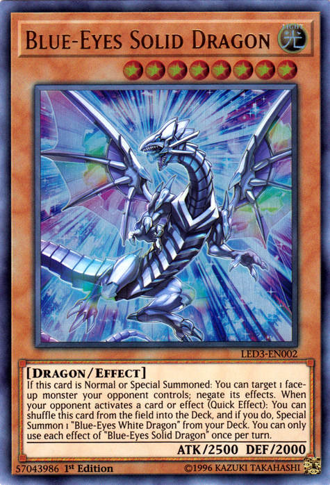 Blue-Eyes Solid Dragon [LED3-EN002] Ultra Rare | Card Merchant Takapuna