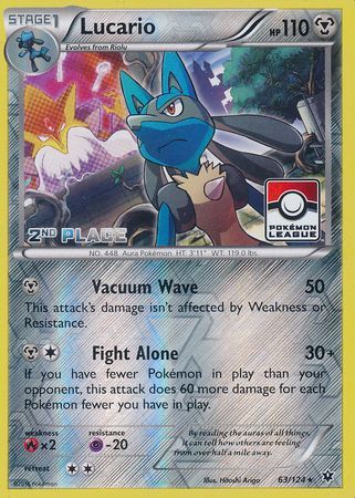 Lucario (63/124) (League Promo 2nd Place) [XY: Fates Collide] | Card Merchant Takapuna