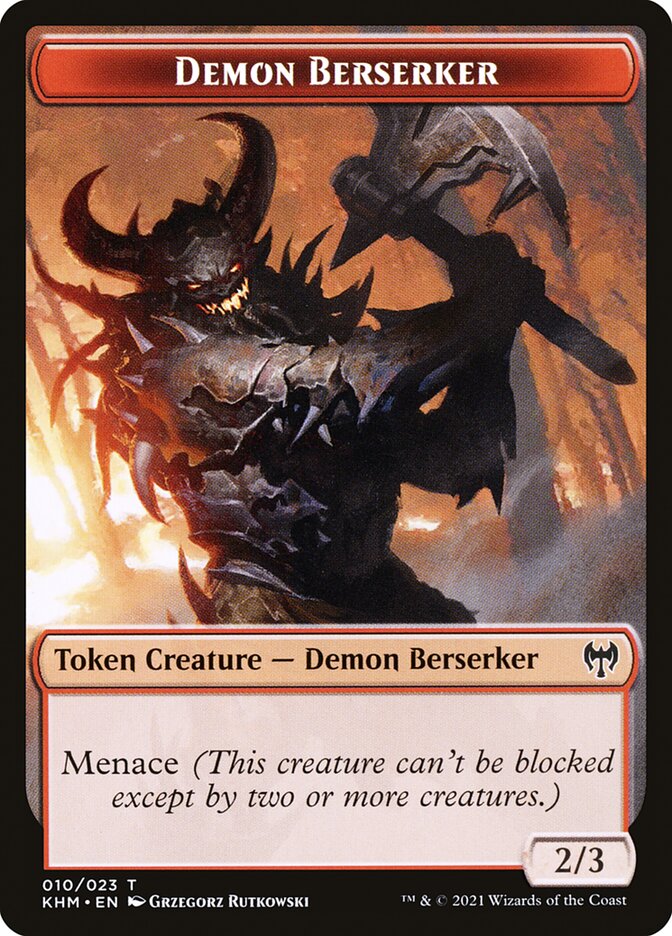 Treasure // Demon Berserker Double-Sided Token [Kaldheim Tokens] | Card Merchant Takapuna