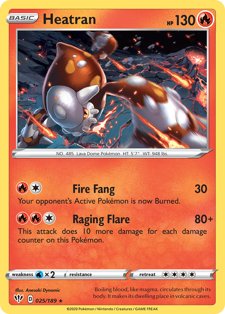 Heatran (025/189) [Sword & Shield: Darkness Ablaze] | Card Merchant Takapuna