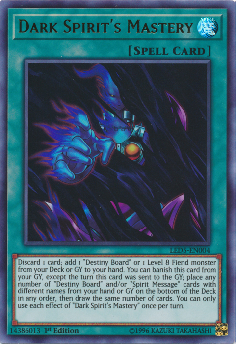 Dark Spirit's Mastery [LED5-EN004] Ultra Rare | Card Merchant Takapuna