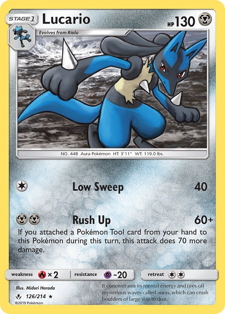 Lucario (126/214) (Theme Deck Exclusive) [Sun & Moon: Unbroken Bonds] | Card Merchant Takapuna