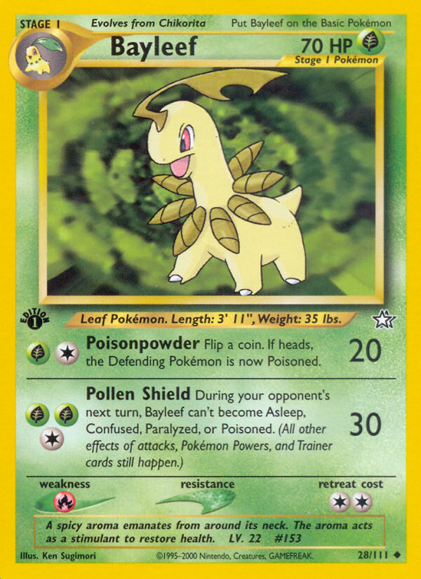 Bayleef (28/111) [Neo Genesis 1st Edition] | Card Merchant Takapuna