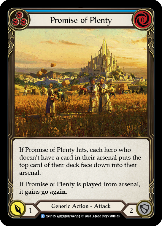 Promise of Plenty (Blue) [CRU185] (Crucible of War)  1st Edition Rainbow Foil | Card Merchant Takapuna