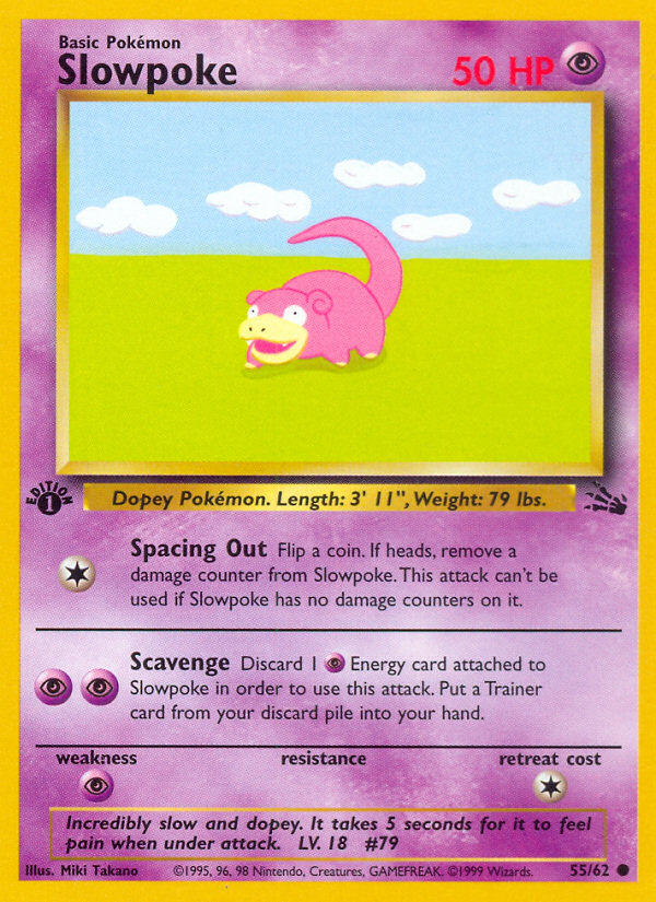 Slowpoke (55/62) [Fossil 1st Edition] | Card Merchant Takapuna