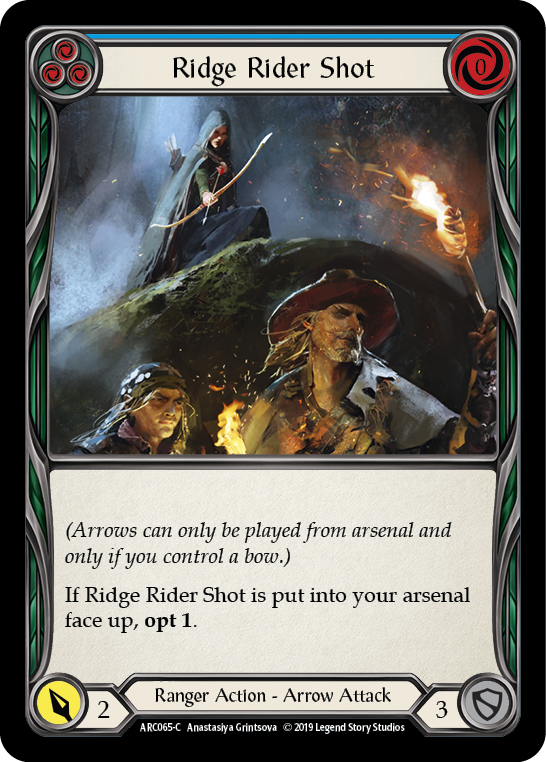 Ridge Rider Shot (Blue) [ARC065-C] (Arcane Rising)  1st Edition Rainbow Foil | Card Merchant Takapuna